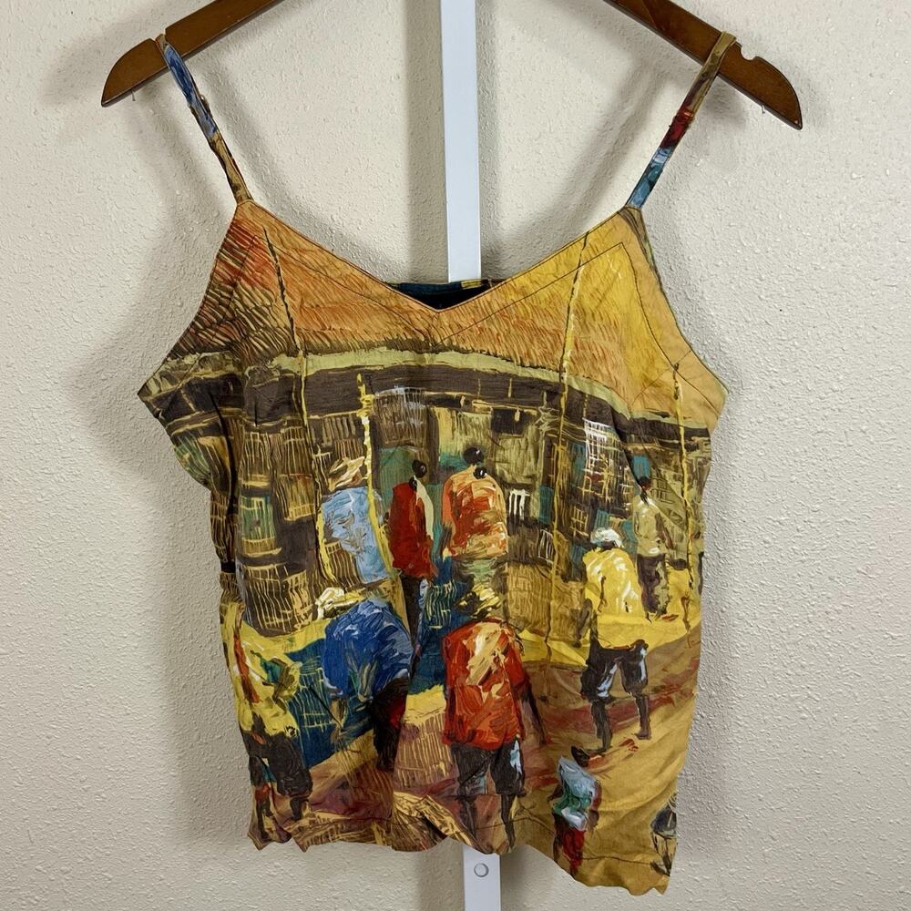 Vintage Jams World Scenic Cami Tank Top Women’s L Made Hawaii Art to Wear